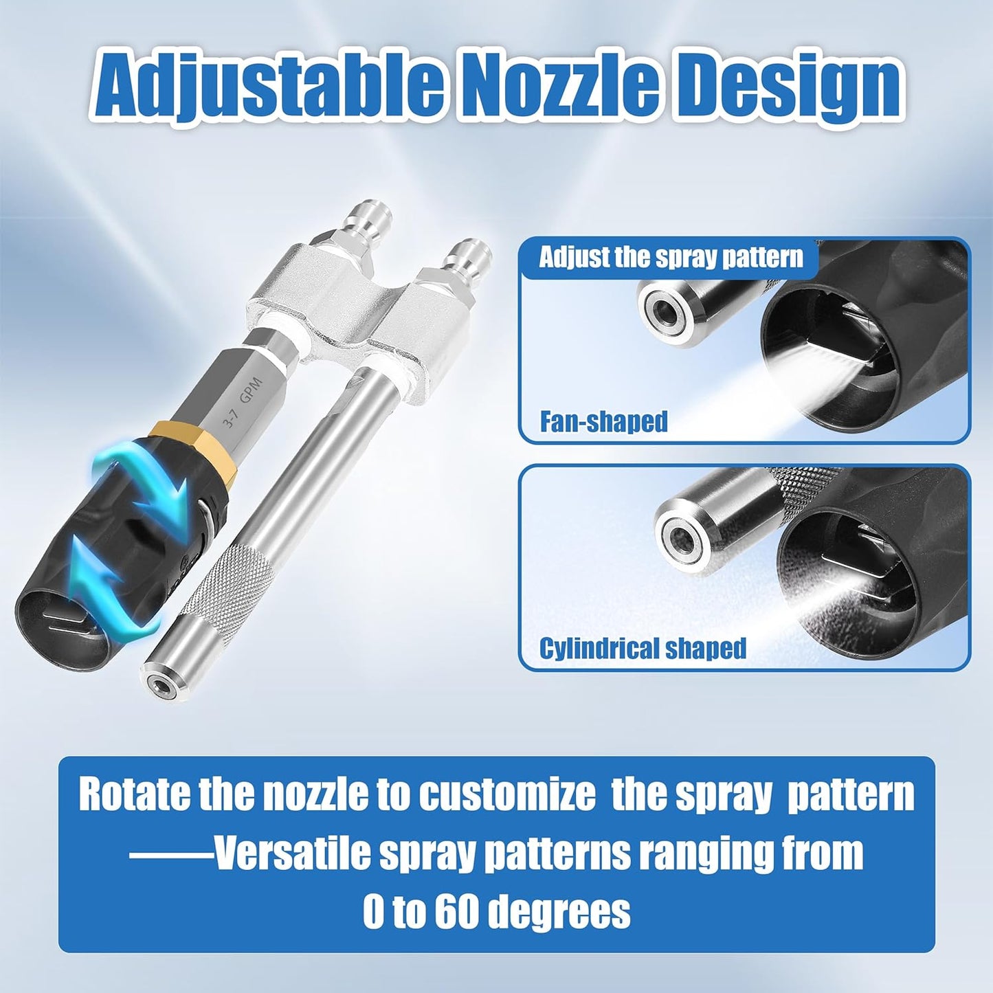 Shooter Tip M5 Twist Nozzle, Long Range Soap Nozzle for 3-7 GPM