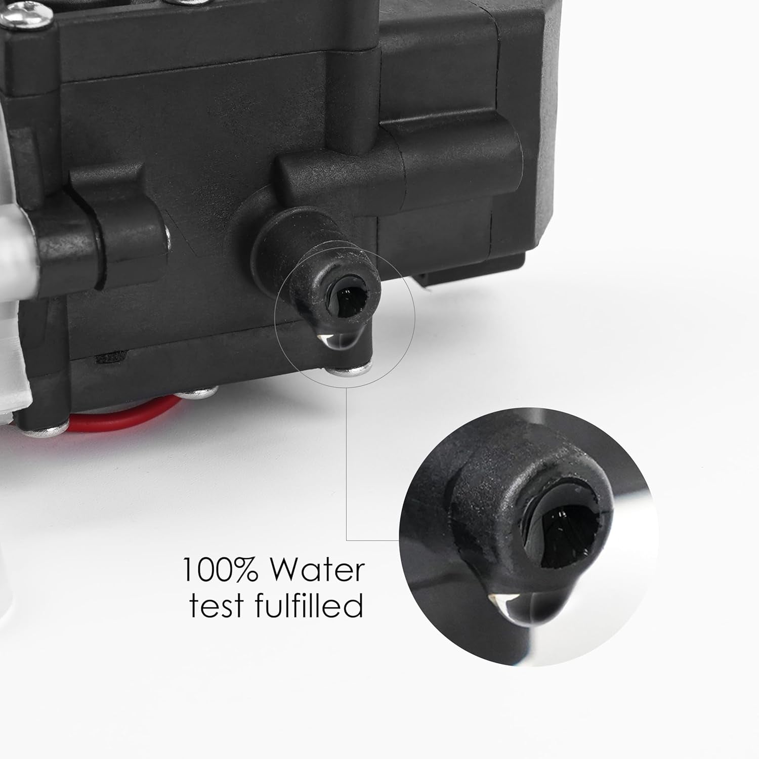 12V Diaphragm Water Pump with Pressure Switch – 1.2 GPM 80 PSI Self-Priming Sprayer with Hose Clamps – for RV, Camper, Marine, Boat – Transparent (1 Pack)