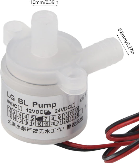 DC 12V 6W Mini Submersible Water Pump, Mini Food Grade Brushless Water Pump for Medicals Instruments (White)