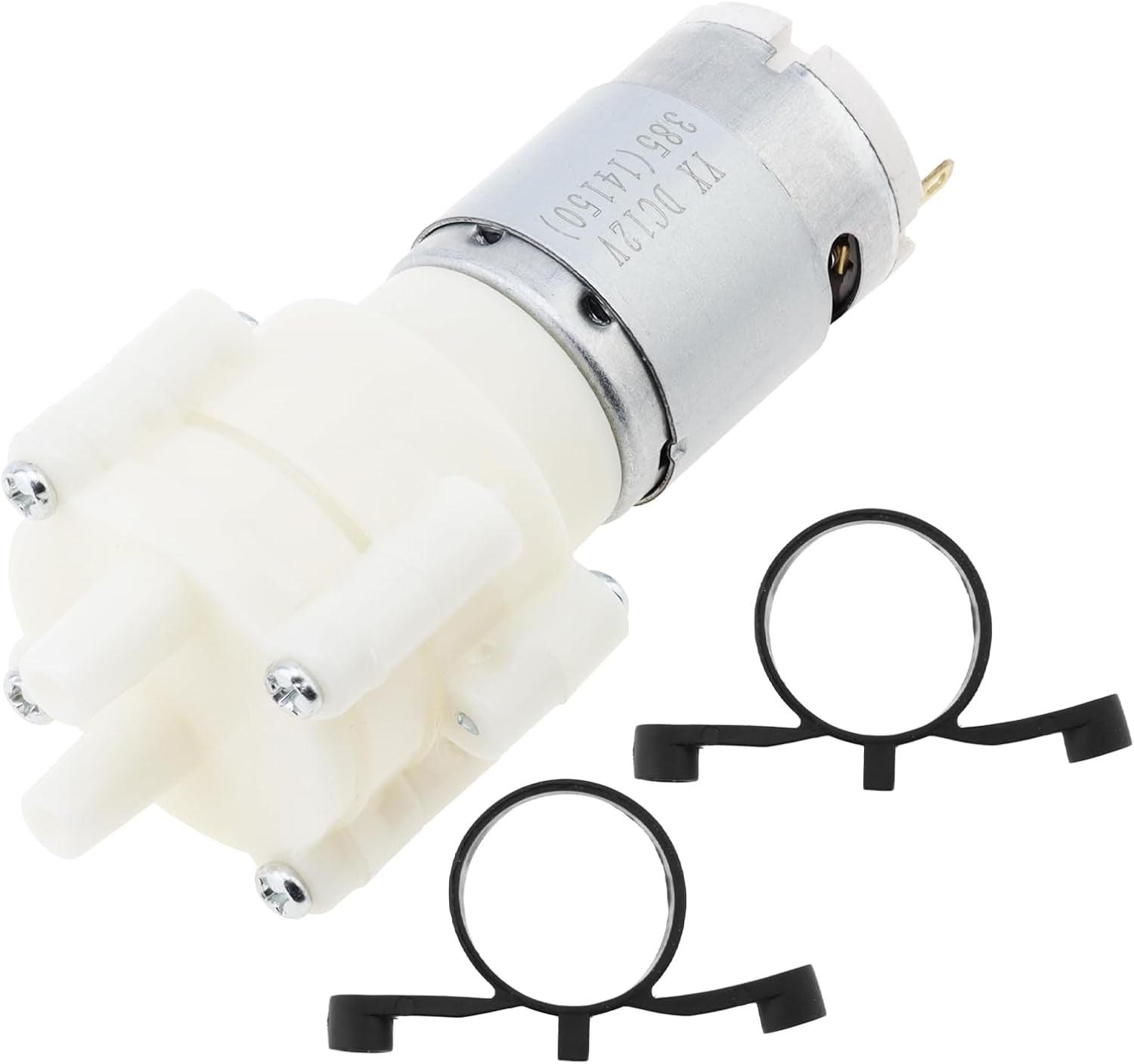 Mini Water Pump DC 24V Diaphragm Self Priming Pump for Aquariums Fish Tank/Tea Machine, R385 Water Pump with PVC Bracket (24V)