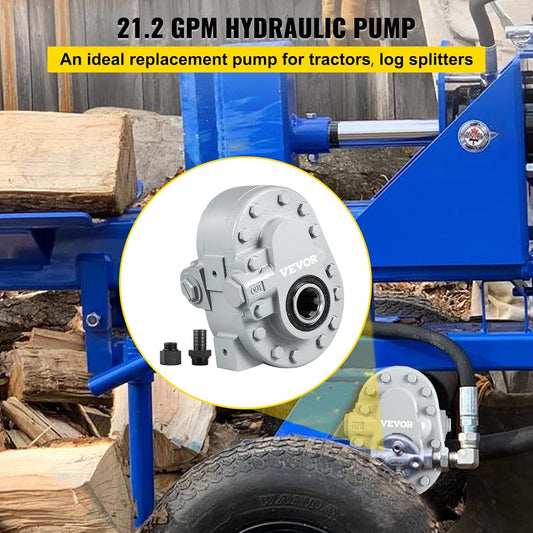 Hydraulic Pump 21.2GPM Hydraulic Motor 540RPM Log Splitter 2250PSI Hydraulic Splitter SAE 12 Outlet Port Hydraulic Pump for Log Splitter for Truck Tailgate Lift,Scissor Lift, Dump Trailer