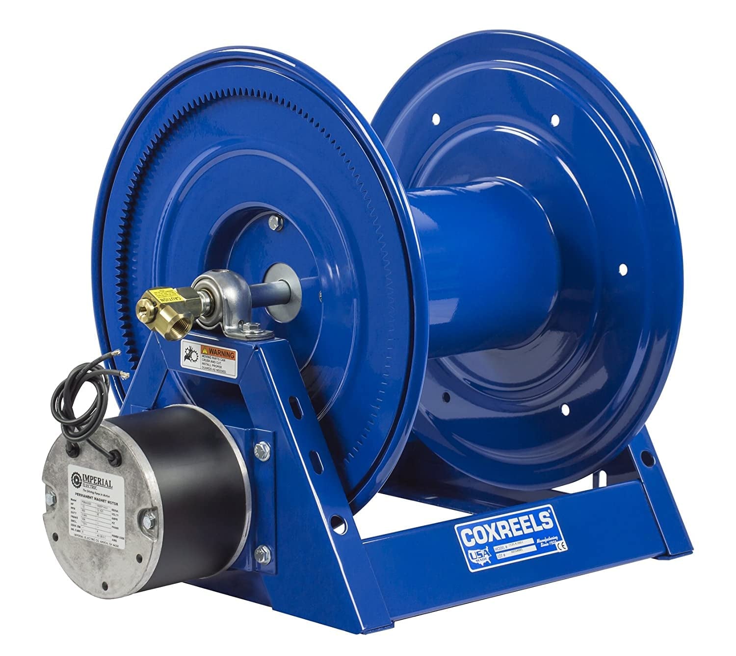 1125-4-200-E Competitor Series Motorized Reel - 1/2" Hose ID - 200' Length - for Air Compressor, Garden and Pressure Washer Hoses Professional Grade (Hose Not Included) Made in USA