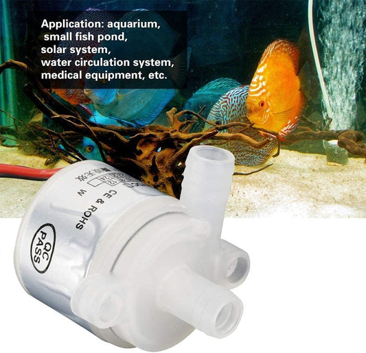 Mini Brushless Water Pump, 12V DC 6W Compact Low Noise, Ideal for Aquariums, Solar Systems and More