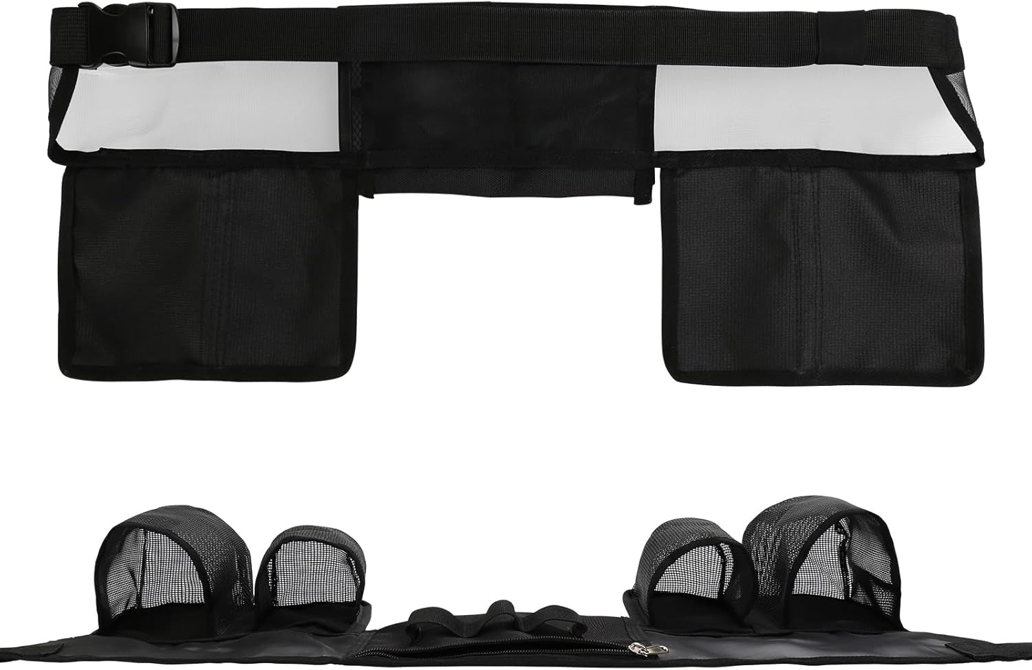 Tool Belt, Cleaning Apron for Cleaning Supplies, Tool Apron for Women and Men Housekeeping, Window Cleaning, 4 Bottle Carrier Bags, Black