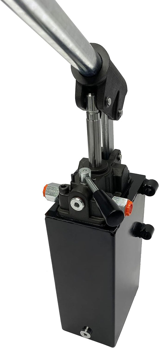 Double Acting Hydraulic Hand Pump with 3 Qts Tank - Manual Hydraulic Pump with Changeover Valve - 2.7 CID, 3600 PSI, 3/8" NPT Ports Piston Hand Pump