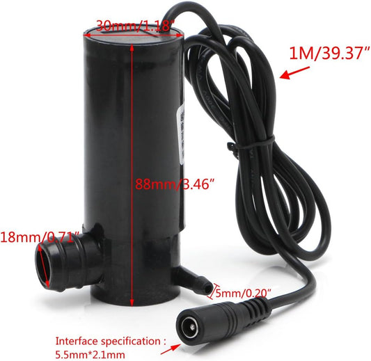 DC 12V/AC 36W Fountain Submersible Water Pump 10M 400L/H Car Wash Bath