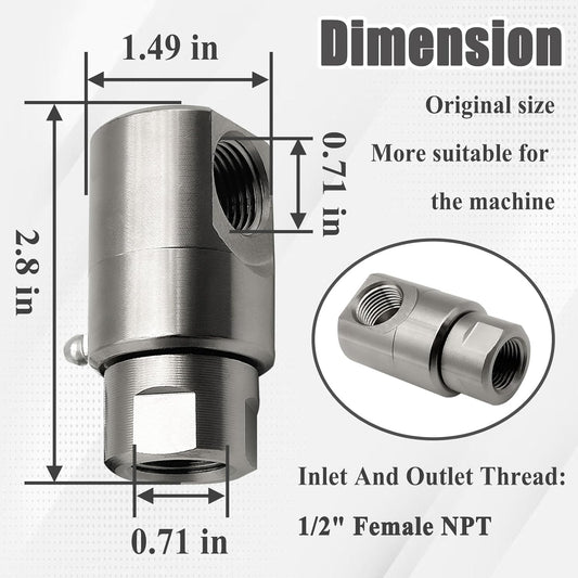 5024-Ni-Al 1/2 Inch Hose Reel Swivel Fitting Replacement, Swivel Fitting for Hose Reel 9Ss8Fp50Xfp50-Ni-Al