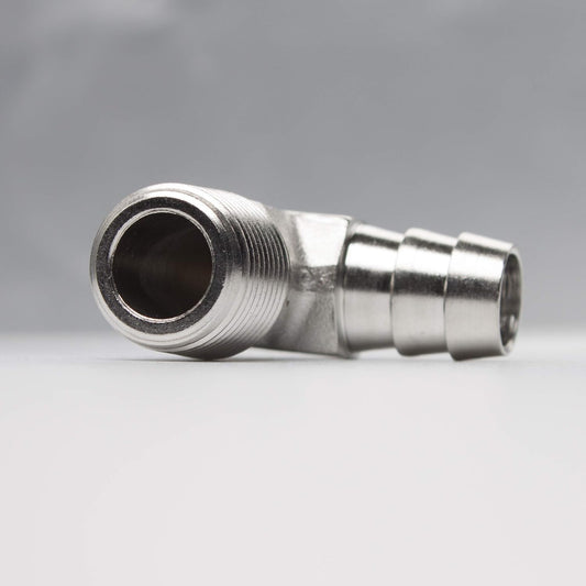 90 Degree Elbow Stainless Steel 316 Barb Fitting 1/2" ID Hose X 3/8" Male NPT Air Gas (Pack of 5)