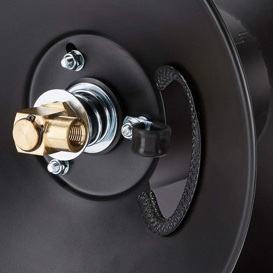 Retractable Air Hose Reel - Fits 3/8-Inch × 50-Feet Air Compressor Hoses, Hoses Excluded, Not for Water/Pressure Washers, 300PSI, Black