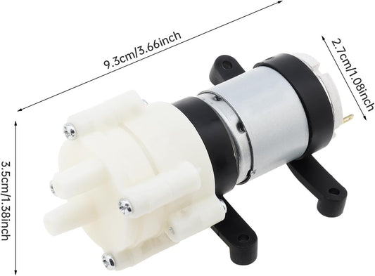 Mini Water Pump DC 24V Diaphragm Self Priming Pump for Aquariums Fish Tank/Tea Machine, R385 Water Pump with PVC Bracket (24V)