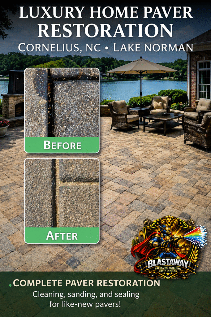 Paver restoration in Denver NC driveway and patio